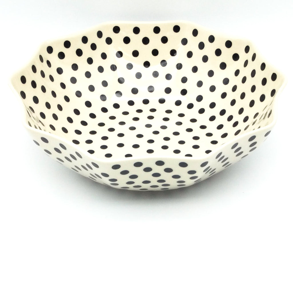 Lg New Kitchen Bowl in Black Polka-Dot