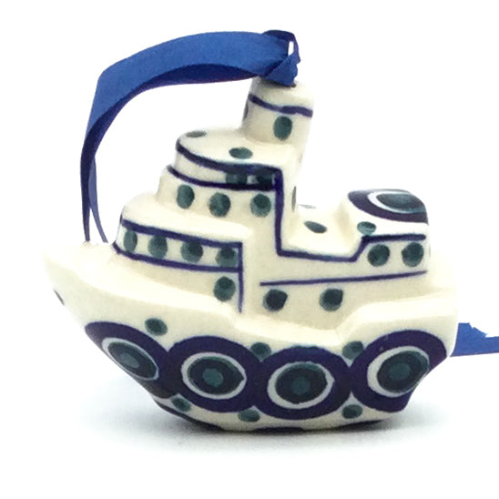 Tugboat-Ornament in Green Eyes