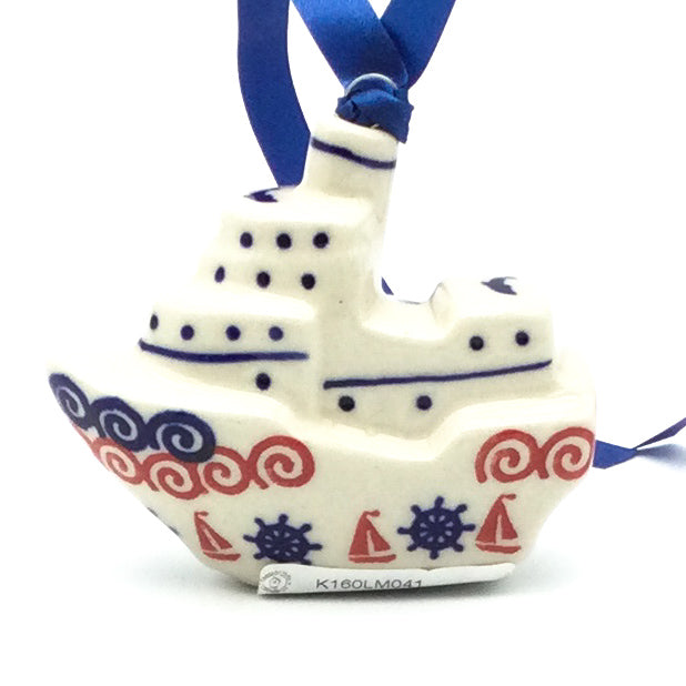 Tugboat-Ornament in Blue Helm