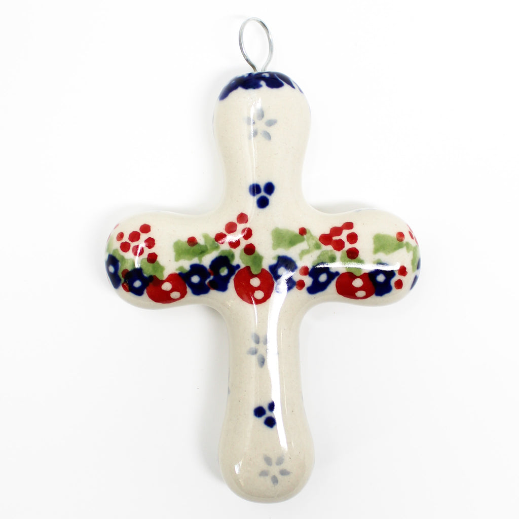 Cross-Ornament in Holiday Wreath