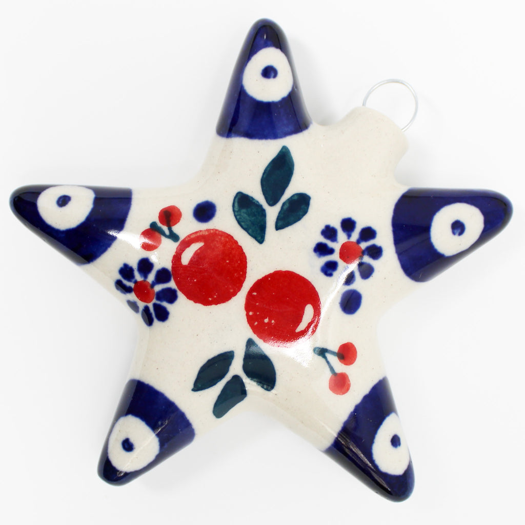 Round Star-Ornament in Traditional Cherry