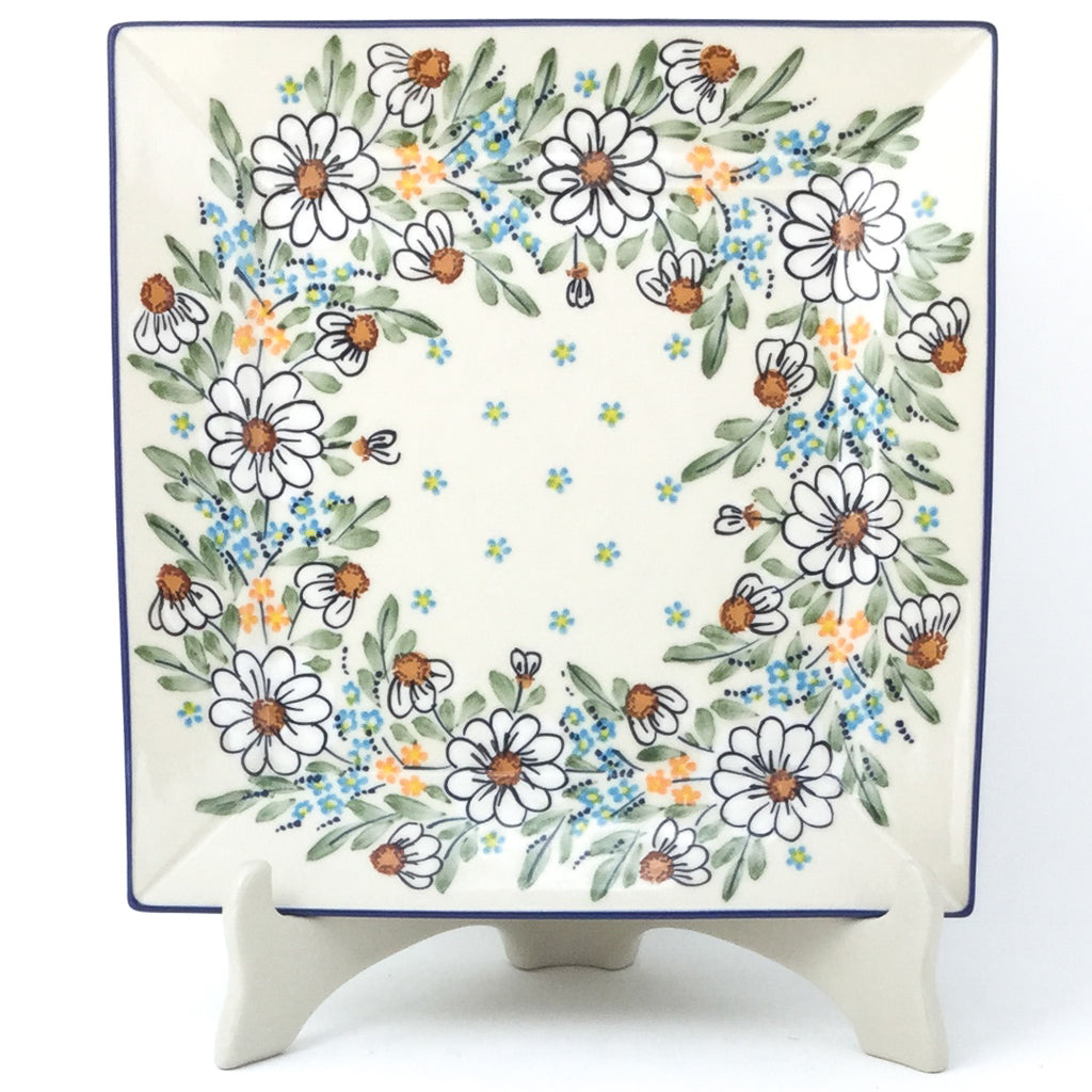 Square Dinner Plate in Spectacular Daisy