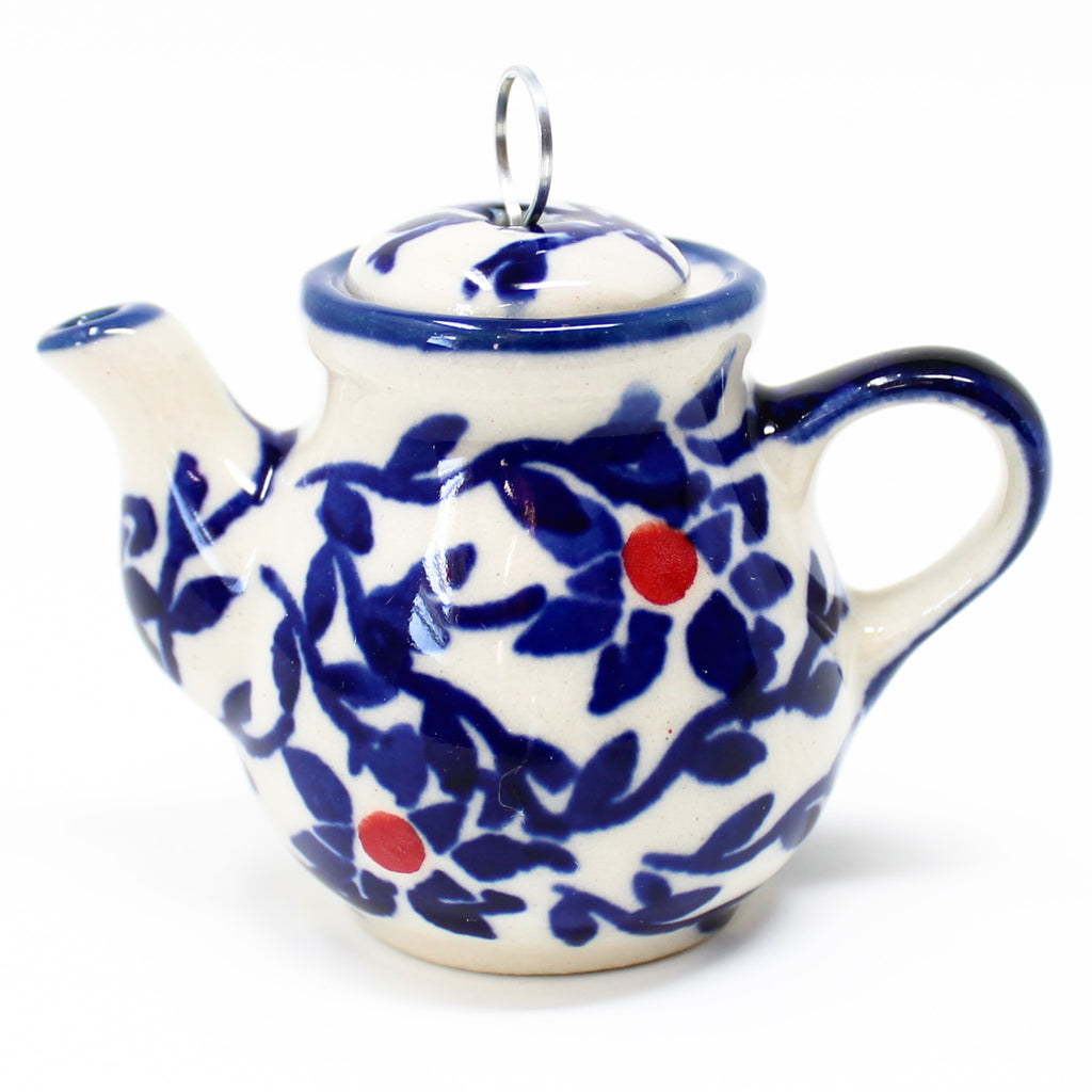 Teapot-Ornament in Touch of Red