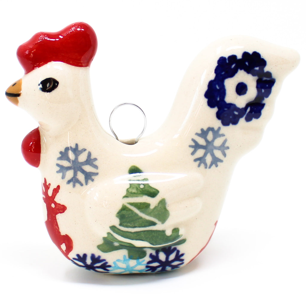 Rooster-Ornament in Winter Reindeer