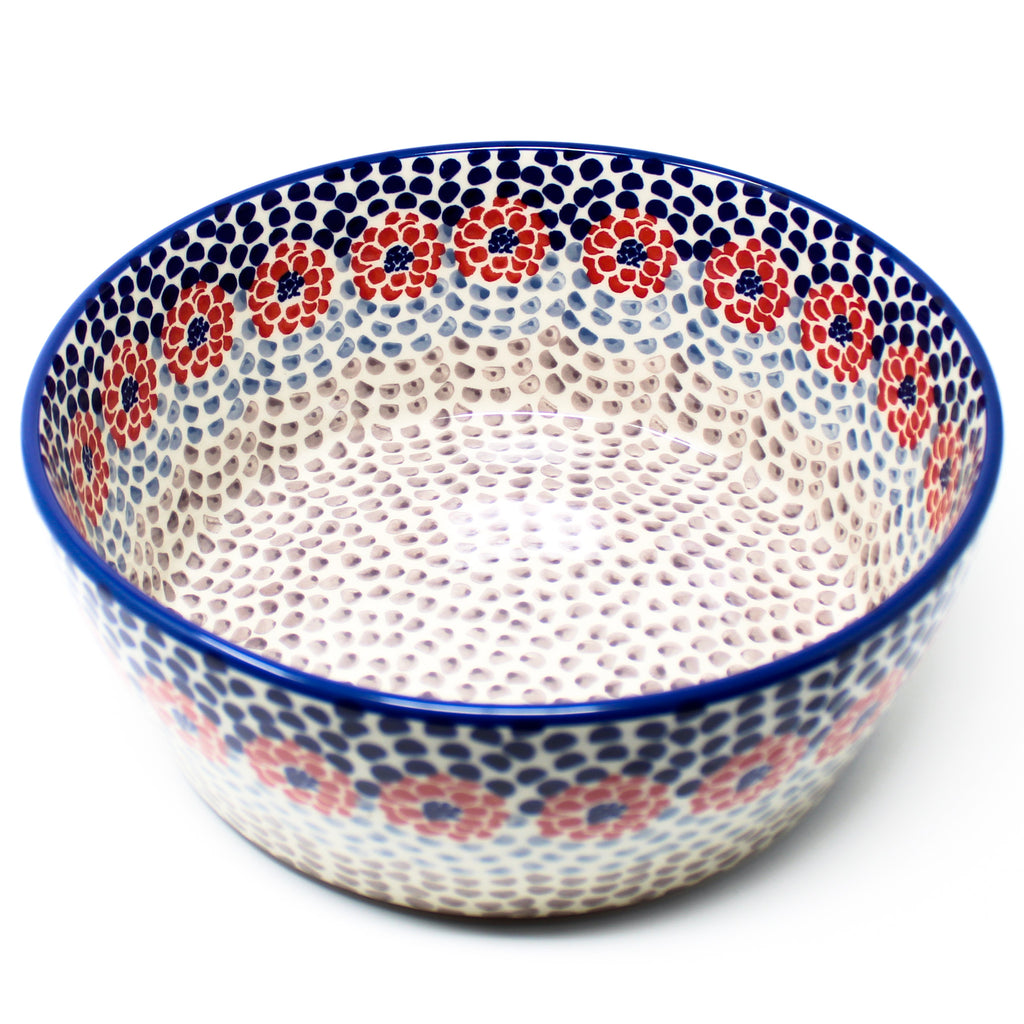 Magda Bowl-Shallow in Red Zinnia