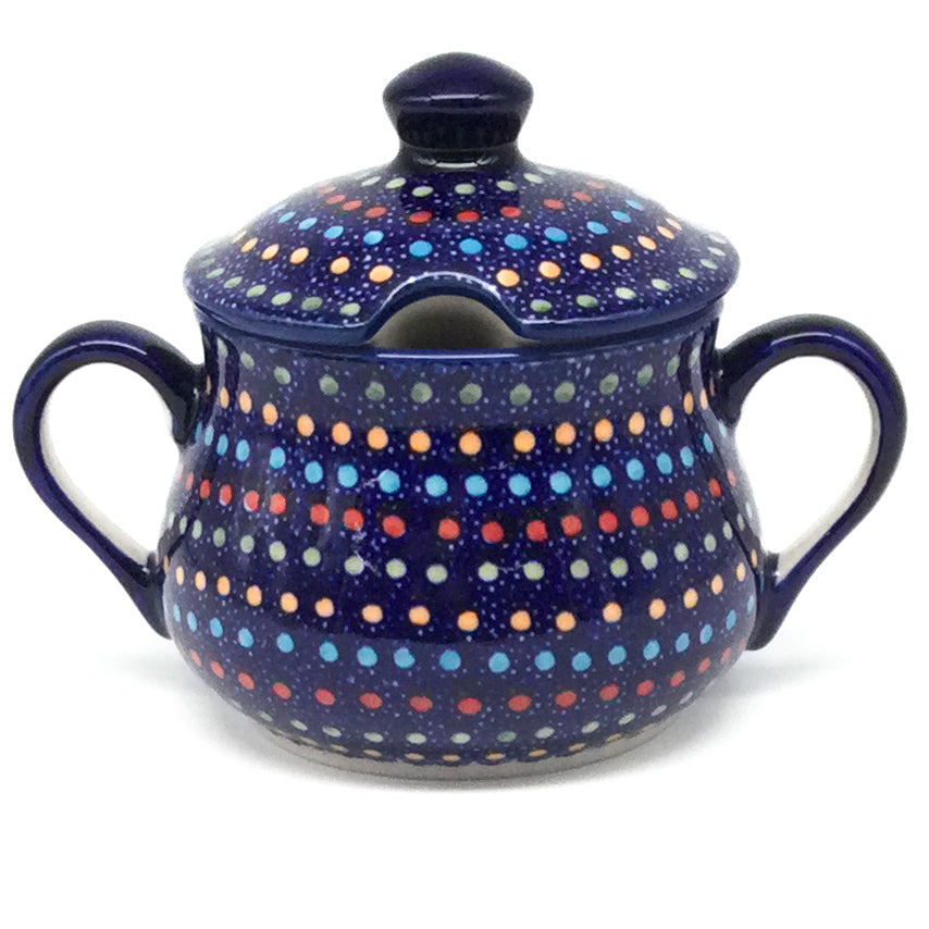 Family Style Sugar Bowl 14 oz in Multi-Colored Dots