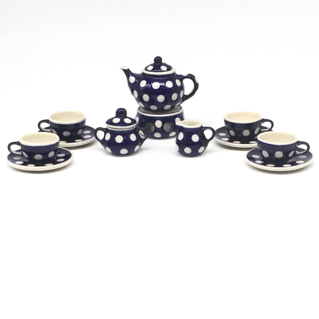 Tea Set-Miniature in White Polka-Dot