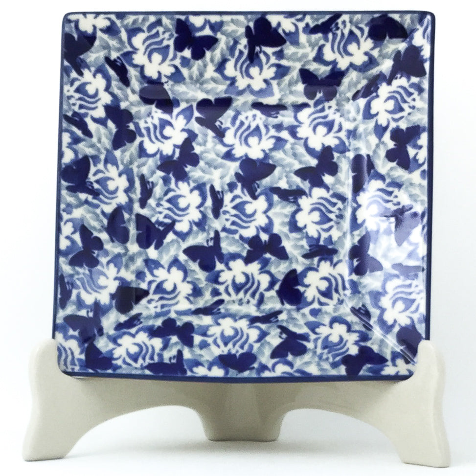 Square Luncheon Plate in Blue Butterfly