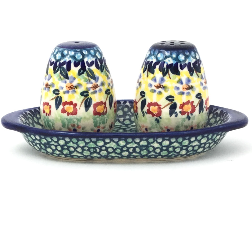 Salt & Pepper Set w/Tray in Country Fall