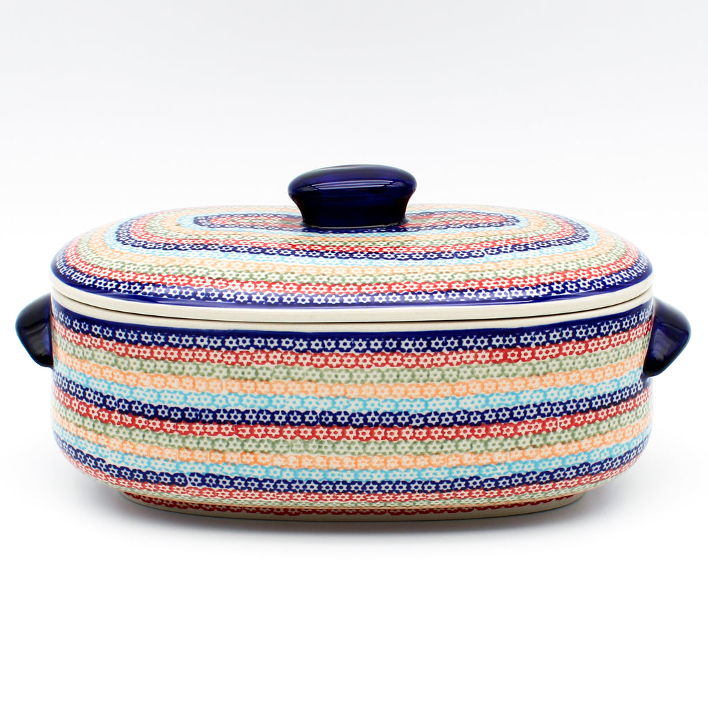 Covered Oval Baker 2 qt in Multi-Colored Flowers