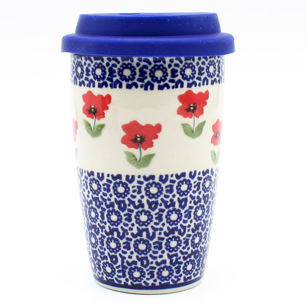 Travel Cup 14 oz in Red Daisy