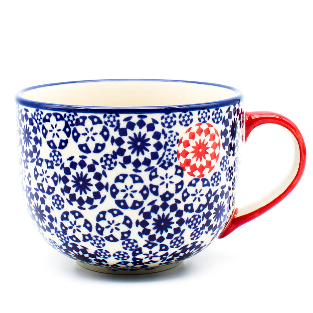 Latte Cup 16 oz in Red Snowflake