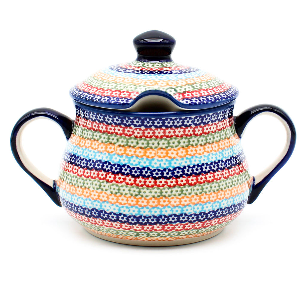 Family Style Sugar Bowl 14 oz in Multi-Colored Flowers