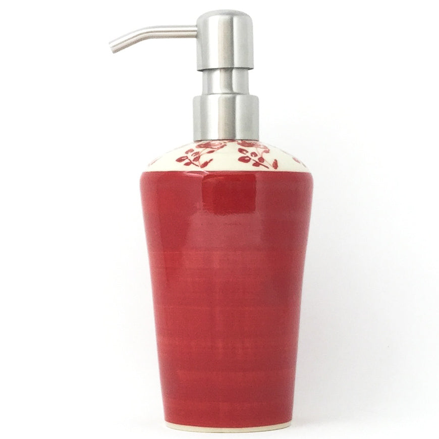 Soap Dispenser in Red Rose