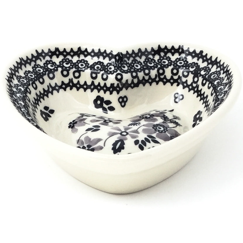 Sm Hanging Heart Dish in Gray & Black