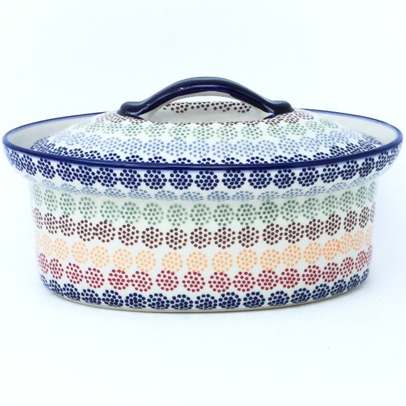 Oval Server w/Cover 1 qt in Modern Dots