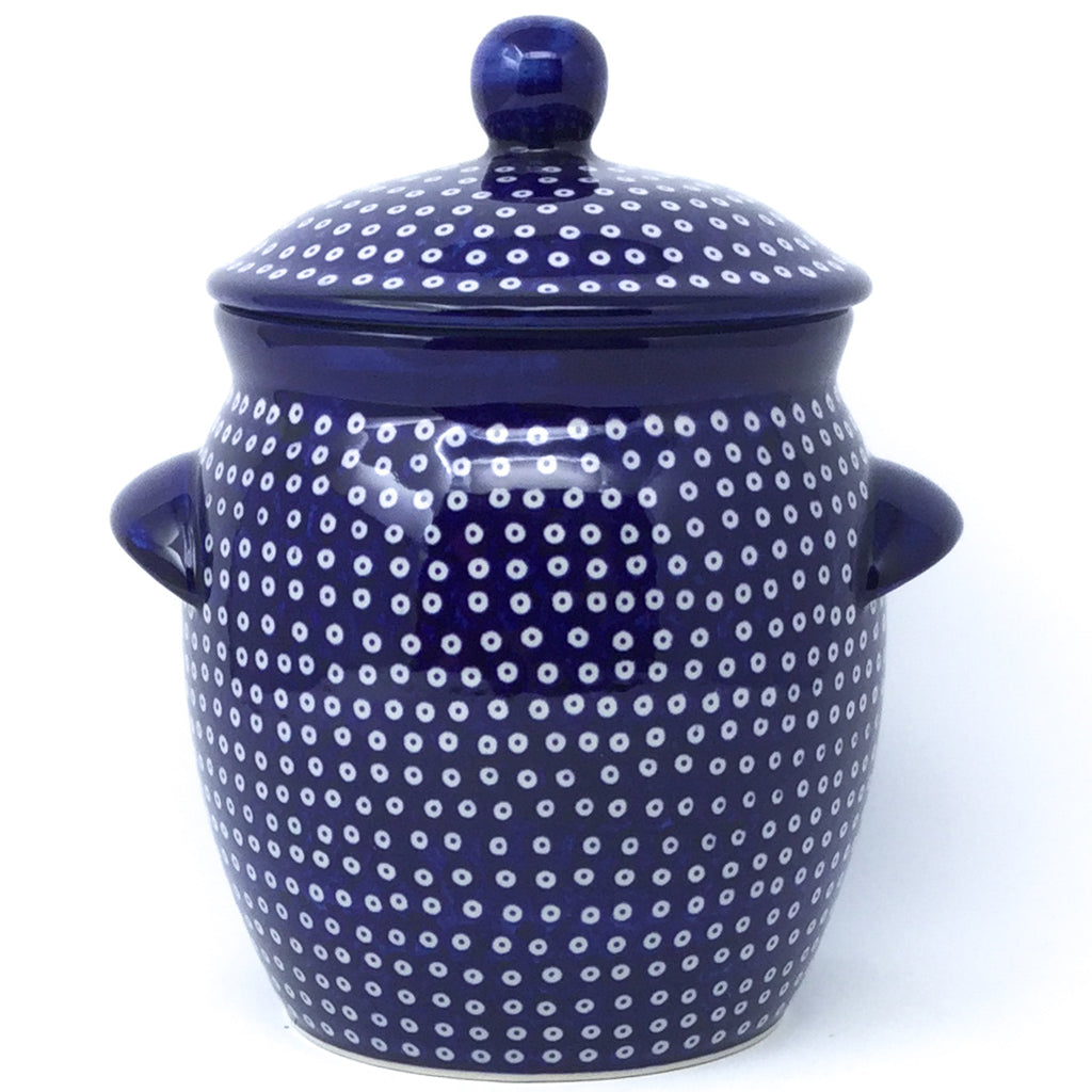 Sm Canister w/Handles in Blue Elegance