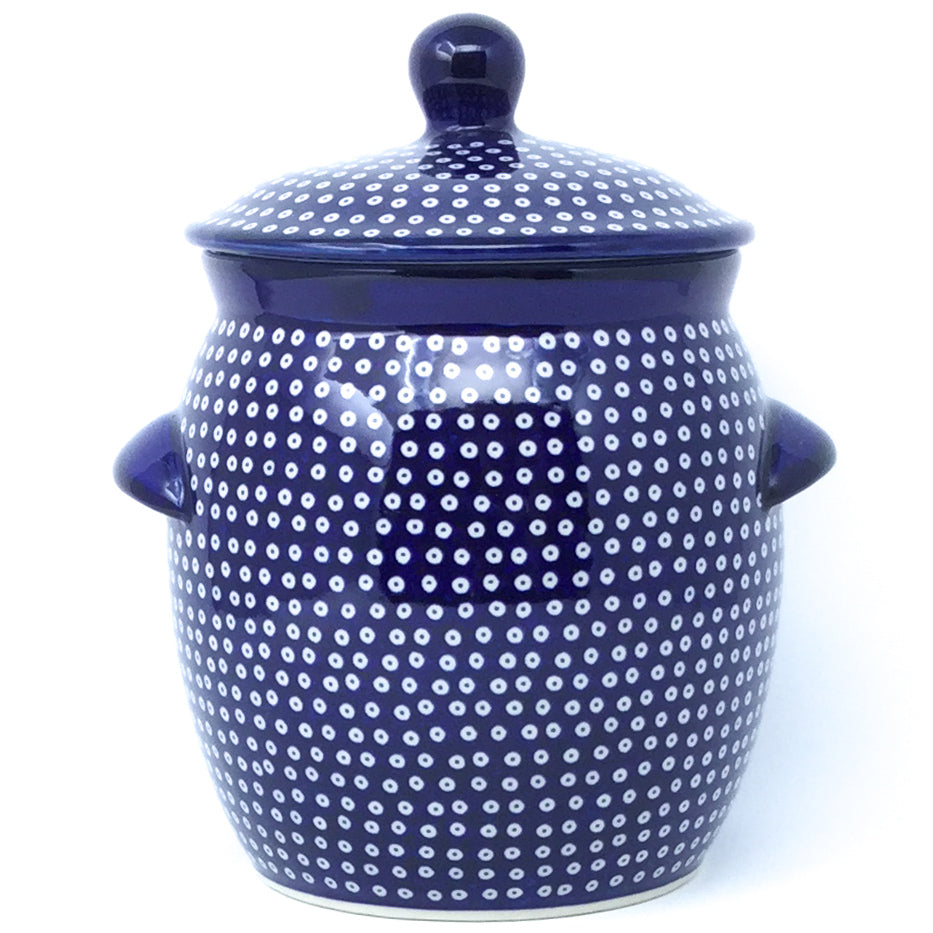 Md Canister w/Handles in Blue Elegance