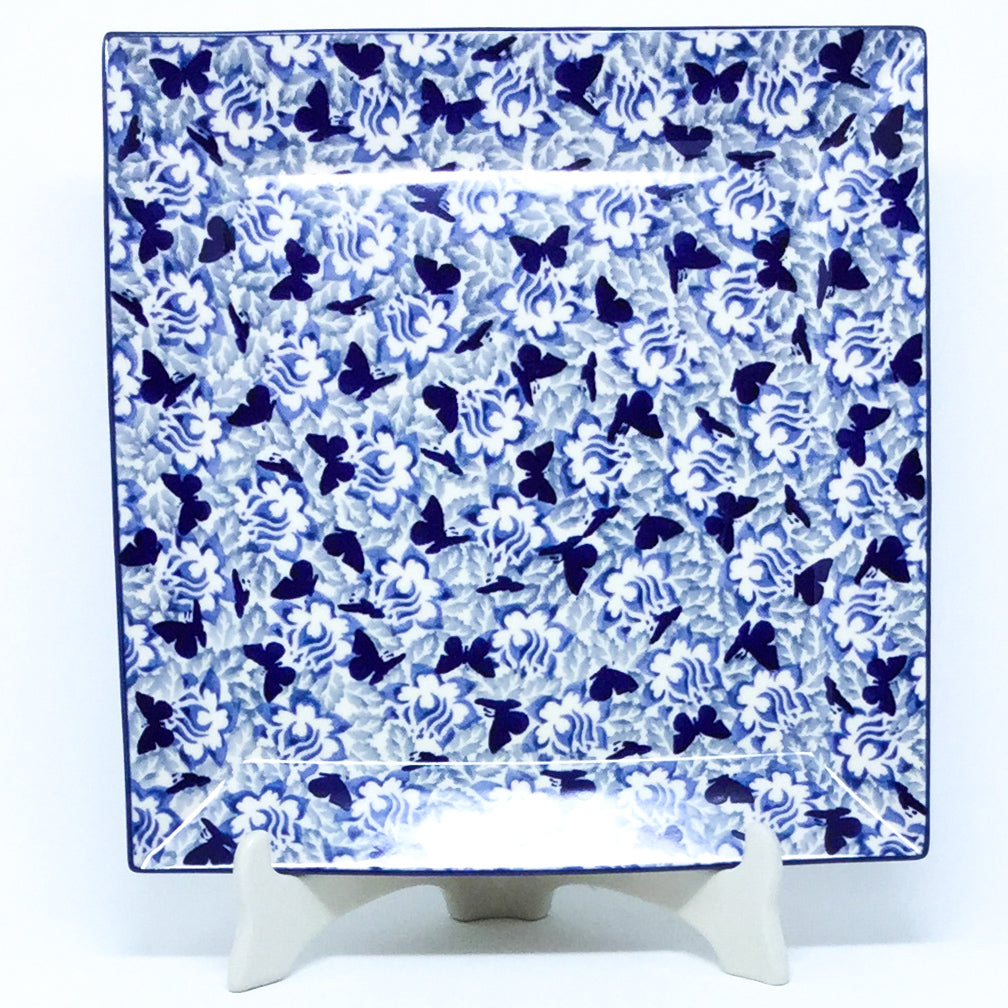 Square Platter in Blue Butterfly
