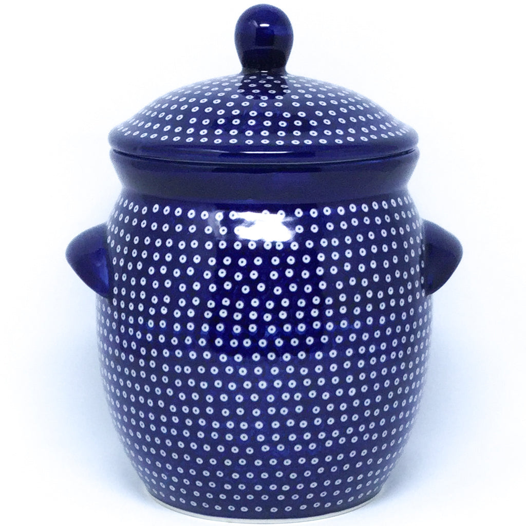 Lg Canister w/Handles in Blue Elegance