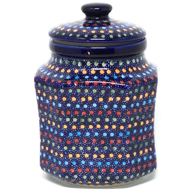 Sm Airtight Canister in Multi-Colored Dots