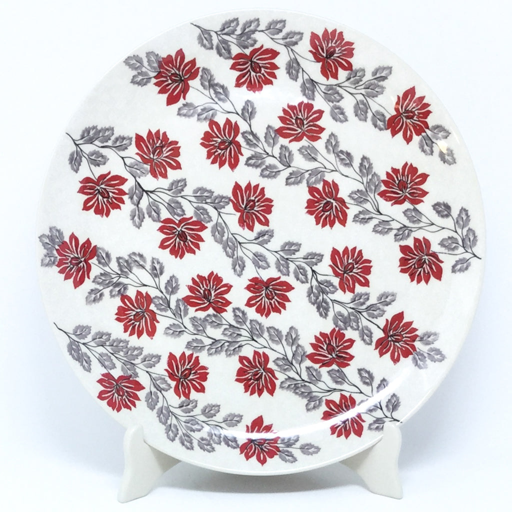 Round Platter 12.5" in Red & Gray