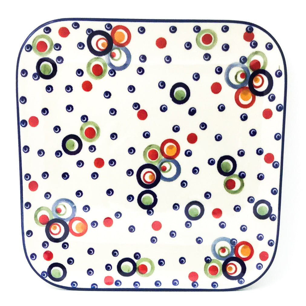 Square Sushi Plate 8.5" in Modern Circles