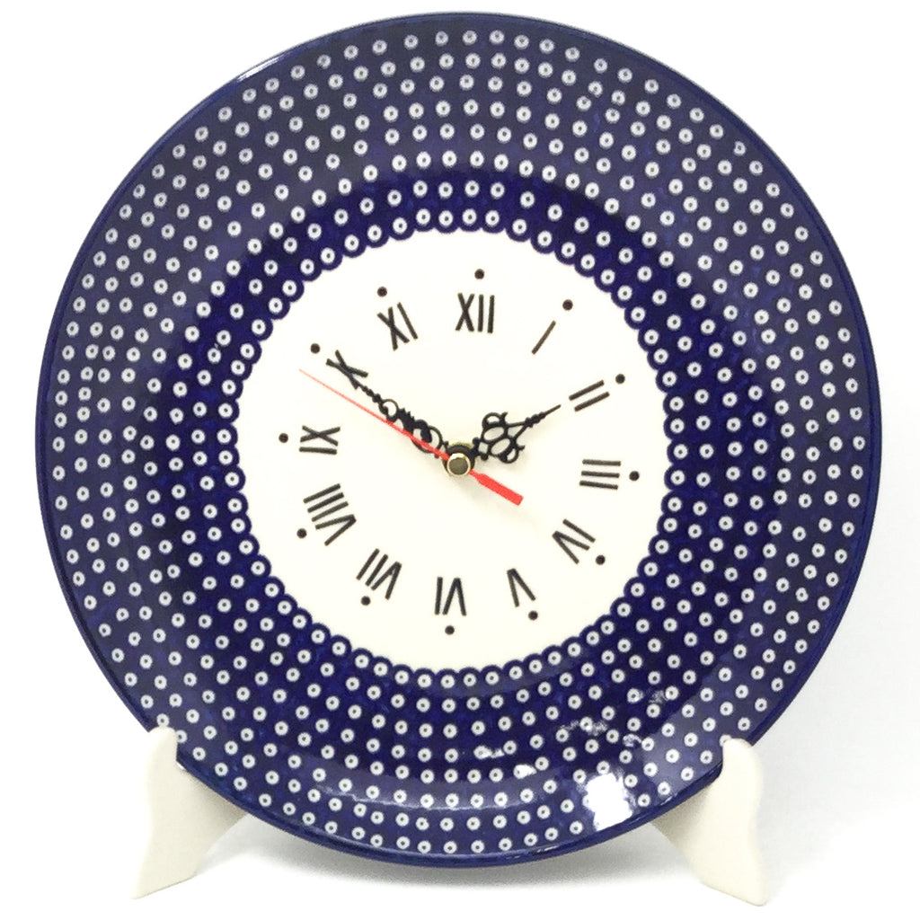 Plate Wall Clock in Blue Elegance