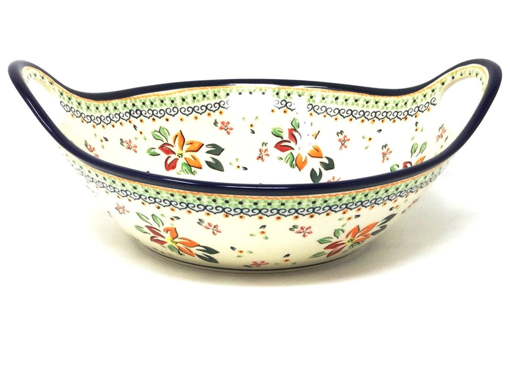 Polish Pottery Md Bowl w/Seamless Handles DU118