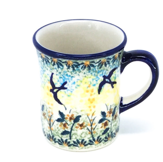 Polish Pottery Espresso Cup 4 oz in Birds Birds