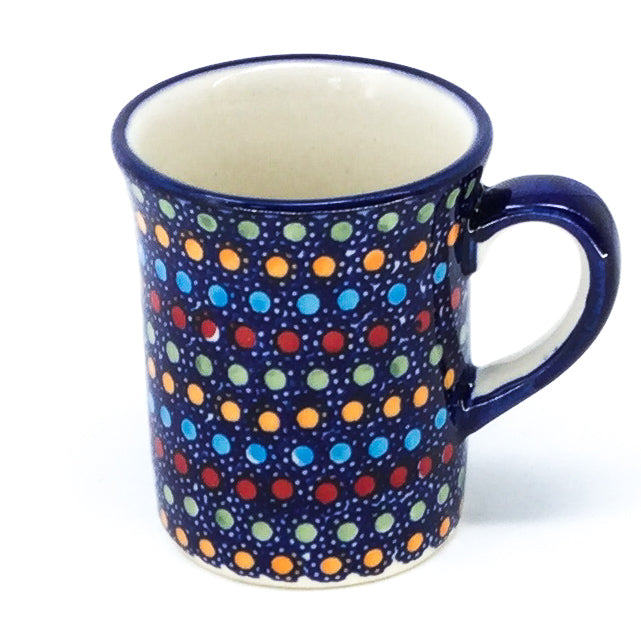 Polish Pottery Espresso Cup 4 oz in Multi-Colored Dots Multi-Colored Dots