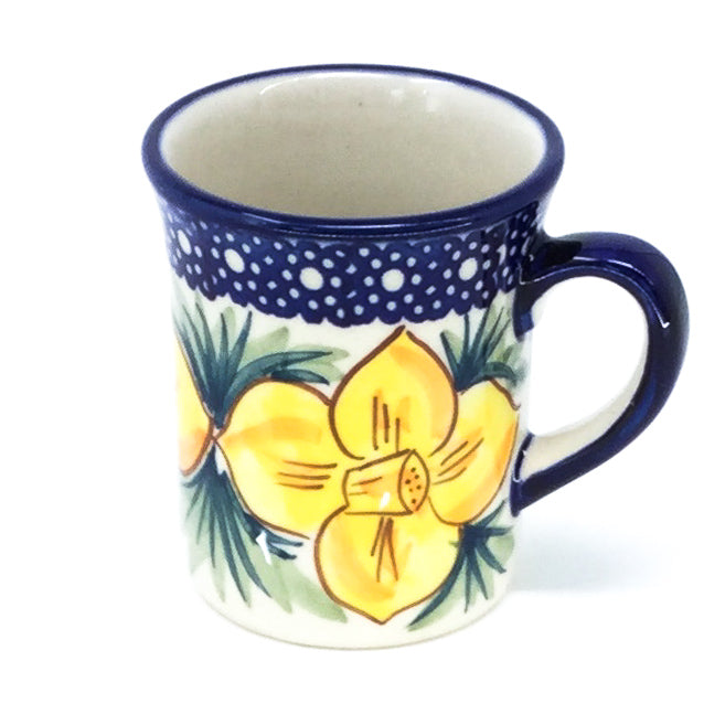 Polish Pottery Espresso Cup 4 oz in Daffodils Daffodils